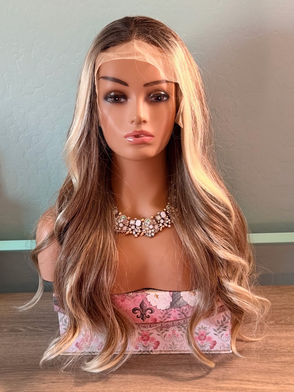 Women’s Long Wavy Blonde Lace Front Synthetic Wig
